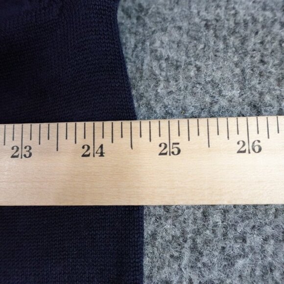 Footjoy Mens Sweater XL Blue 100% Wool Argyle 1/4 Zip - Picture 6 of 8